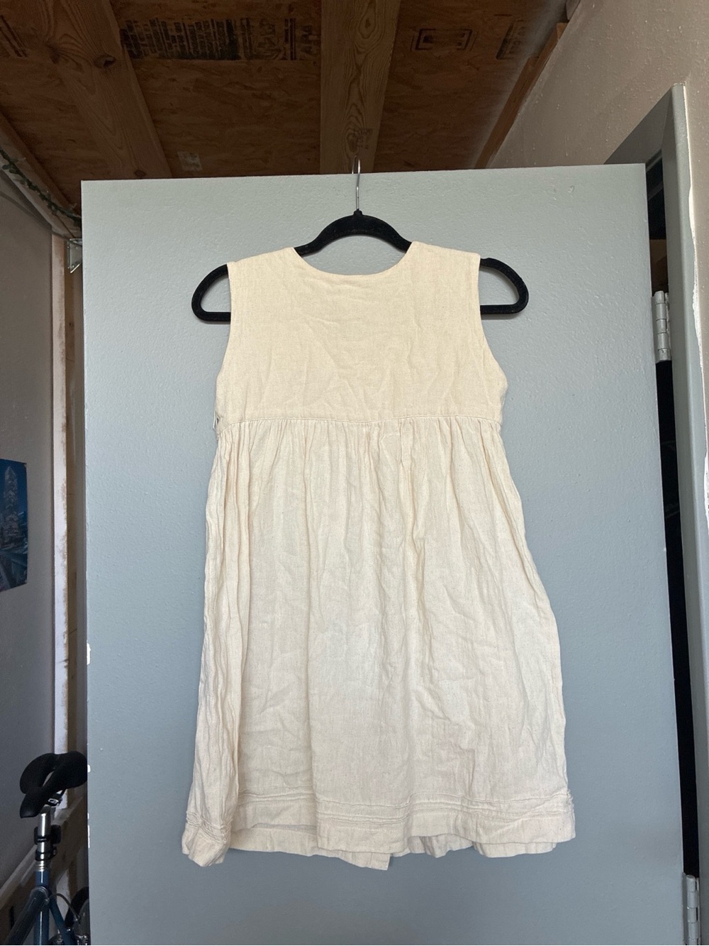 Sleeveless Cream Button-Front Summer Dress - Picture 2 of 5